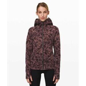 Lululemon Scuba Hoodie Light Cotton Fleece Mini Dusk Floral Antique Bark Black 4